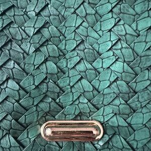 Deux Lux Emerald Woven Shoulder Bag with Gold Chain